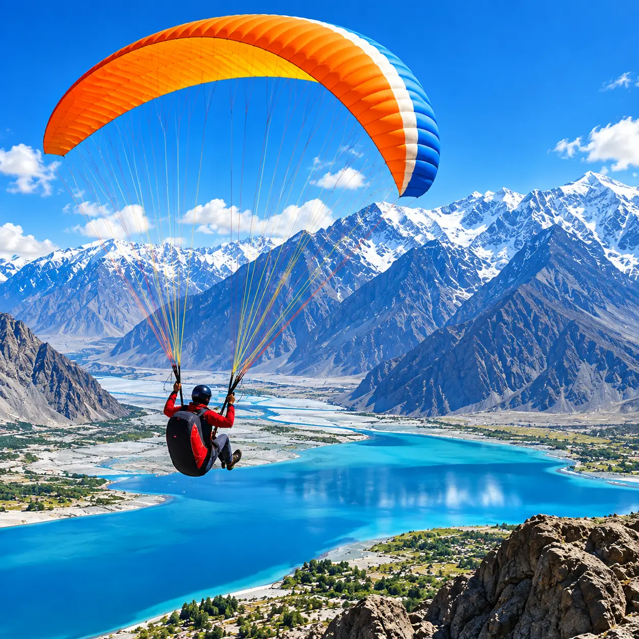 Paragliding – Enjoy breathtaking aerial views of mountains, valleys, and lakes from above.